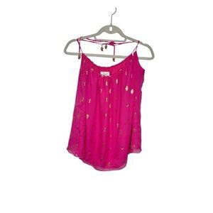Original Milly New York Fuchsia Metallic Dot Silk Camisole – Size 6